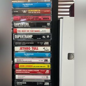 Rock and roll, vintage, classic rock stereo cassette tapes.